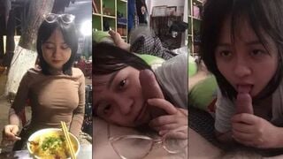 Em thèm quá vứt cả kính sang một bên để bú cu cho anh