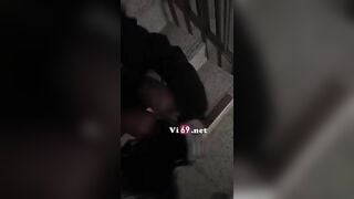 Móc cua em ny ngay ở cầu thang KTX, em nó vừa sướng vừa sợ bị phát hiện